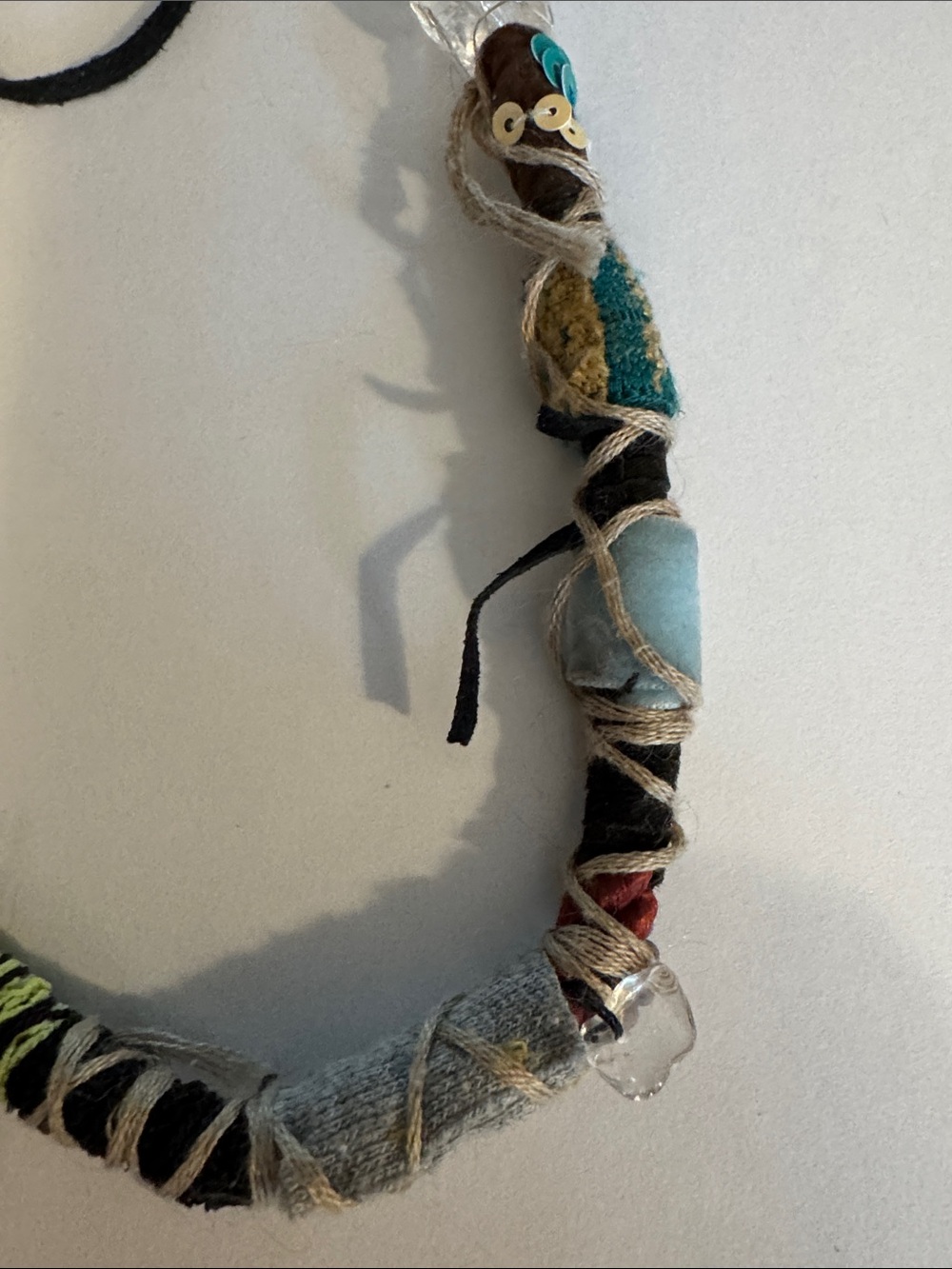 Free People Boho Multi-Color Wrapped Pendant Necklace